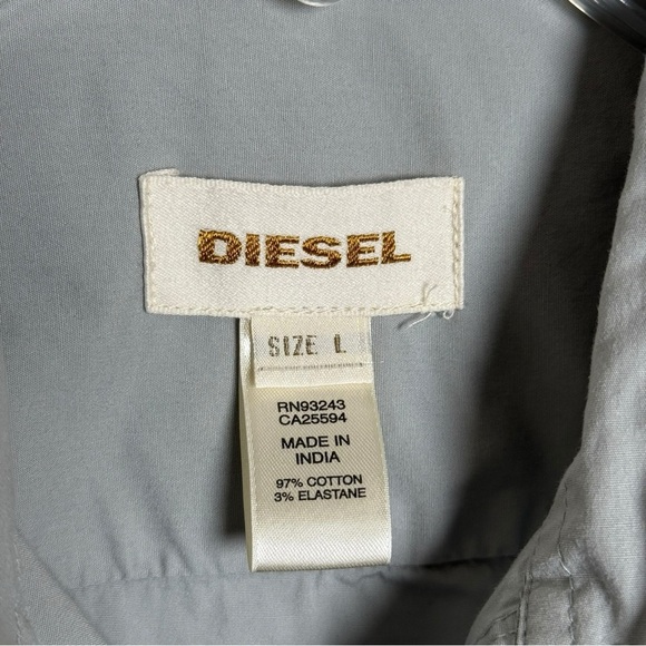 Vtg Y2K Diesel 1978 Long Sleeve Button Up Shirt Size Large Slate Grey - Picture 6 of 7